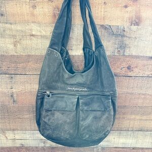 VTG Marc by Marc Jacobs Black Distressed Leather Shoulder Hobo